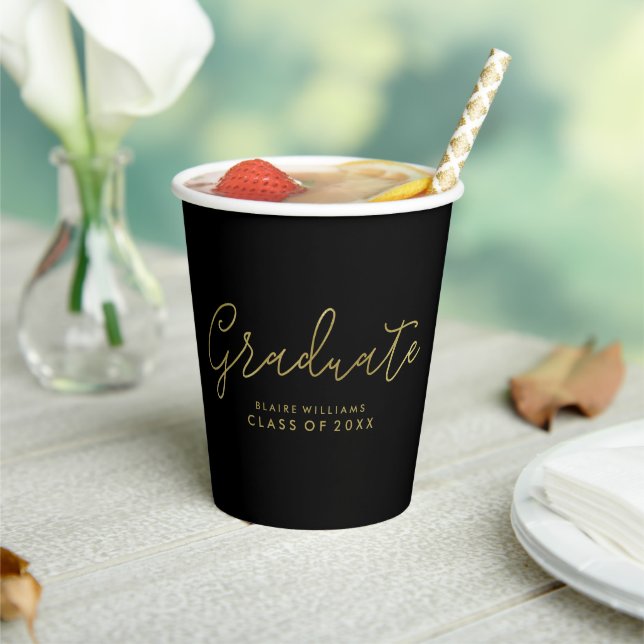 Modern Script Personalised Graduation Paper Cups (Insitu)