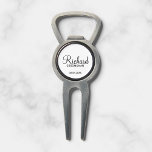 Modern Script Personalised Groomsman Divot Tool<br><div class="desc">Personalised Groomsman Gifts
featuring personalised groomsman's name in black modern script font style with title and wedding date in modern sans serif font style on white background.

Also perfect for best man,  father of the bride,  bridesmaid,  maid of honour,  mother of the bride and more.</div>