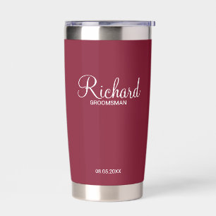 Modern Script Personalised Groomsman Insulated Tumbler