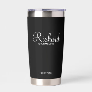 Modern Script Personalised Groomsman Insulated Tumbler