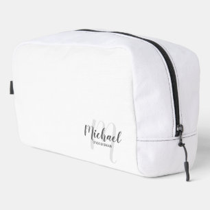 Modern Script Personalised Groomsman Monogram Name Dopp Kit