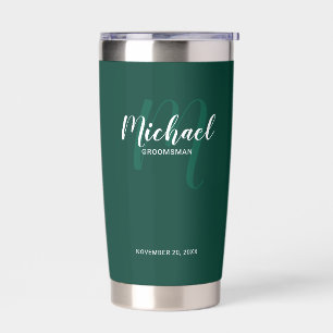 Modern Script Personalised Groomsman Name Insulated Tumbler