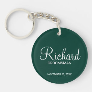 Modern Script Personalised Groomsman Name Key Ring