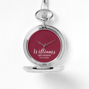 Modern Script Personalised Groomsman Watch
