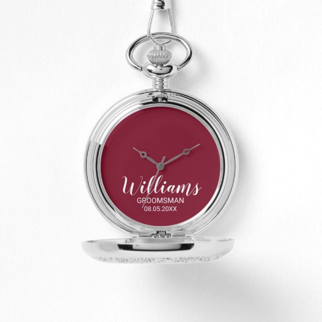 Modern Script Personalised Groomsman Watch (Front)