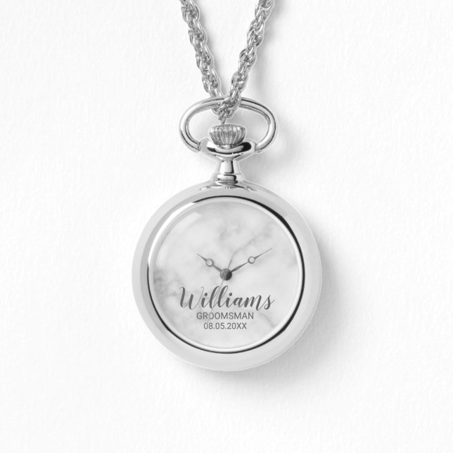 Modern Script Personalised Groomsman Watch (Front)