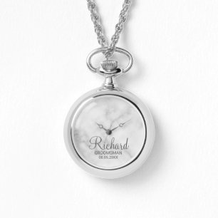 Modern Script Personalised Groomsman Watch