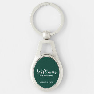 Modern Script Personalised Groomsman's Name Key Ring