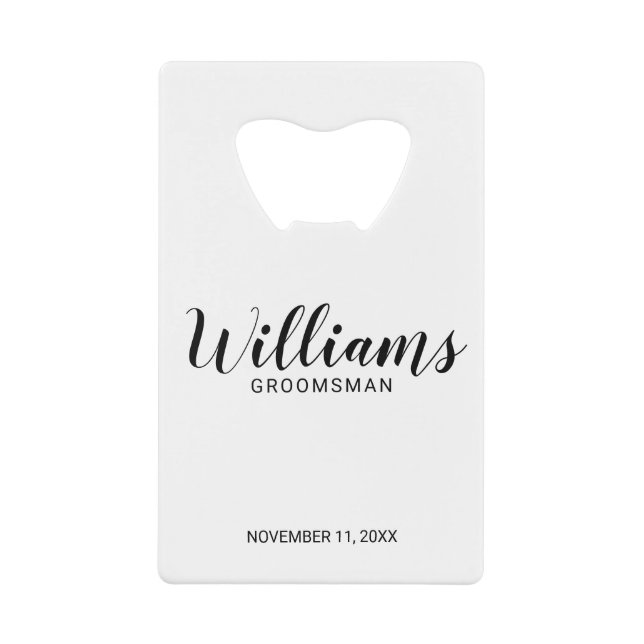 Modern Script Personalised Groomsmen (Front)
