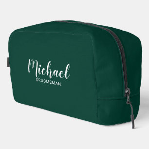 Modern Script Personalised Groomsmen Dopp Kit