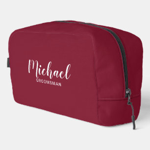 Modern Script Personalised Groomsmen Dopp Kit