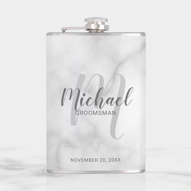 Modern Script Personalised Groomsmen Flask (Creator Uploaded)