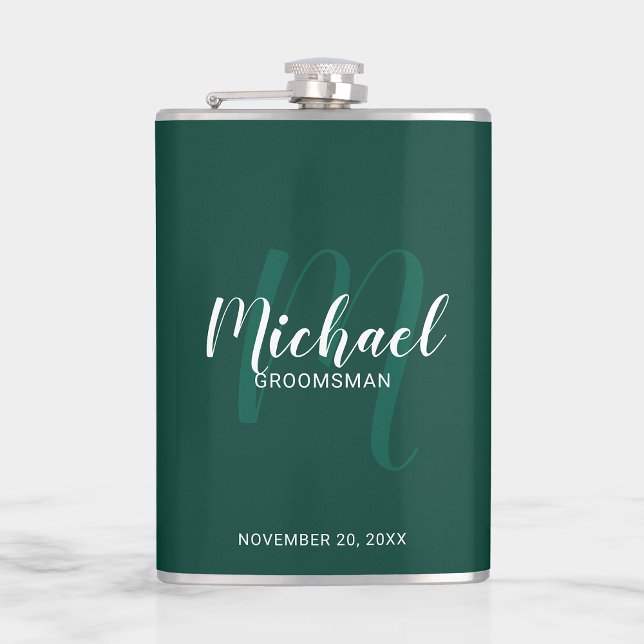 Modern Script Personalised Groomsmen Flask (Creator Uploaded)