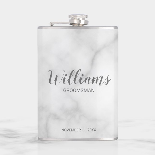 Modern Script Personalised Groomsmen Hip Flask (Creator Uploaded)