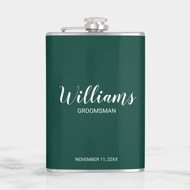 Modern Script Personalised Groomsmen Hip Flask (Creator Uploaded)