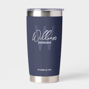 Modern Script Personalised Groomsmen Insulated Tum Insulated Tumbler