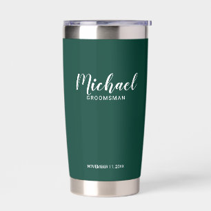 Modern Script Personalised Groomsmen Insulated Tumbler