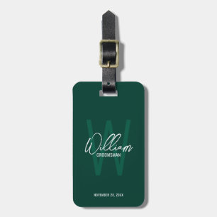 Modern Script Personalised Groomsmen Luggage Tag
