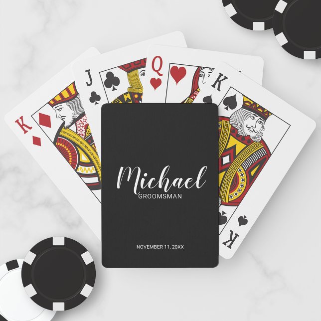 Modern Script Personalised Groomsmen Playing Cards (Creator Uploaded)