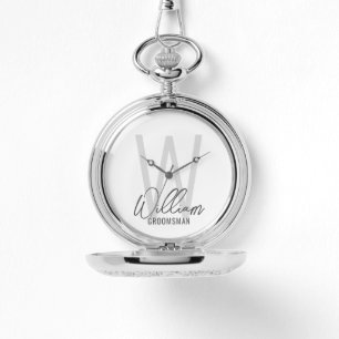 Modern Script Personalised Groomsmen Watch