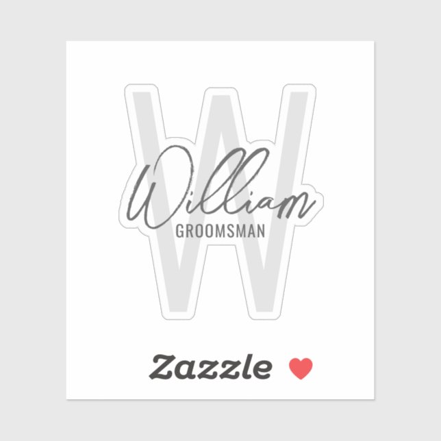 Modern Script Personalised Groomsmen's Name (Sheet)