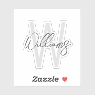 Modern Script Personalised Monogram and Name