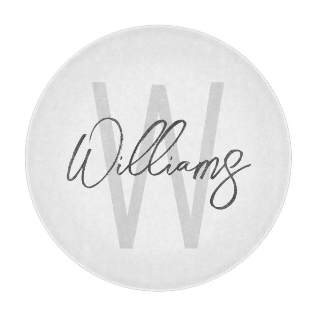 Modern Script Personalised Monogram and Name Cutting Board (Front)