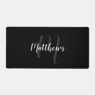 Modern Script Personalised Monogram and Name Desk Mat