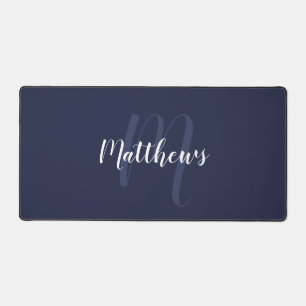 Modern Script Personalised Monogram and Name Desk Mat