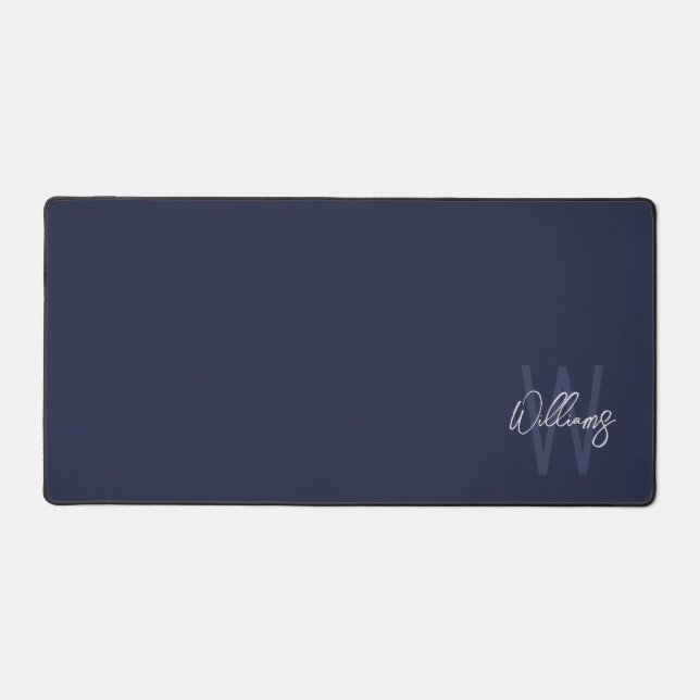 Modern Script Personalised Monogram and Name Desk Mat (Front)