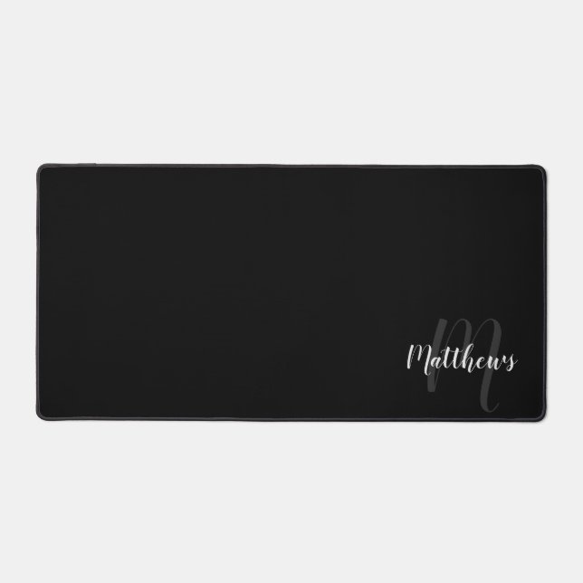 Modern Script Personalised Monogram and Name Desk Mat (Front)