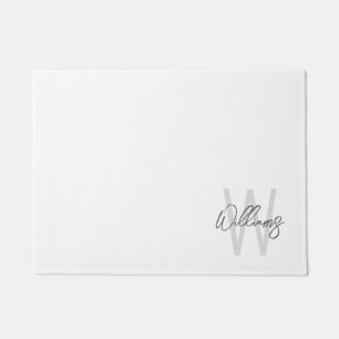 Modern Script Personalised Monogram and Name Doormat