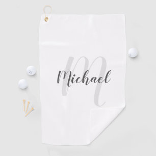 Modern Script Personalised Monogram and Name Golf Towel