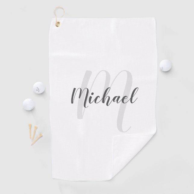 Modern Script Personalised Monogram and Name Golf Towel (InSitu)