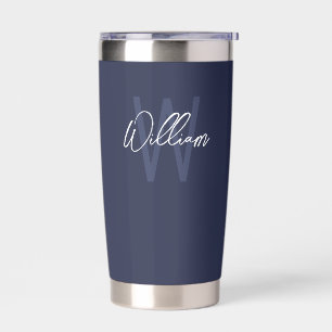 Modern Script Personalised Monogram and Name Insulated Tumbler