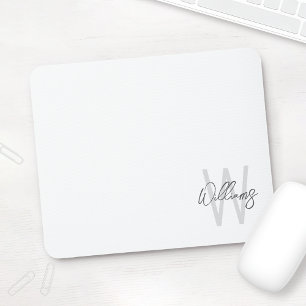 Modern Script Personalised Monogram and Name Mouse Pad