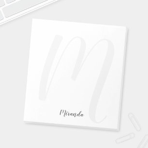 Modern Script Personalised Monogram and Name Notepad