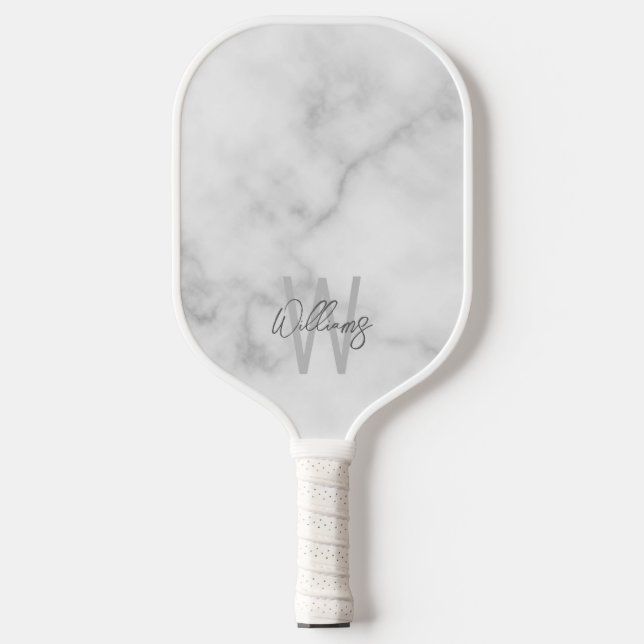Modern Script Personalised Monogram and Name Pickleball Paddle (Front)