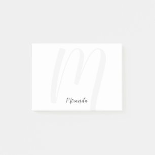 Modern Script Personalised Monogram and Name Post-it Notes