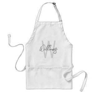 Modern Script Personalised Monogram and Name Standard Apron
