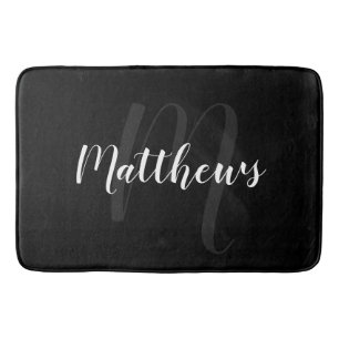 Modern Script Personalised Monogram & Family Name Bath Mat