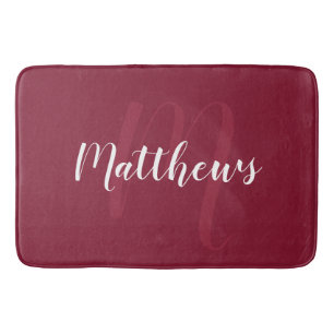 Modern Script Personalised Monogram & Family Name Bath Mat