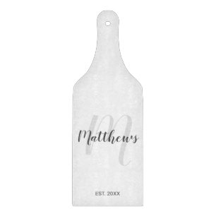 Modern Script Personalised Monogram & Family Name Cutting Board