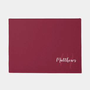 Modern Script Personalised Monogram & Family Name Doormat