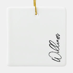 Modern Script Personalised Name Ceramic Ornament