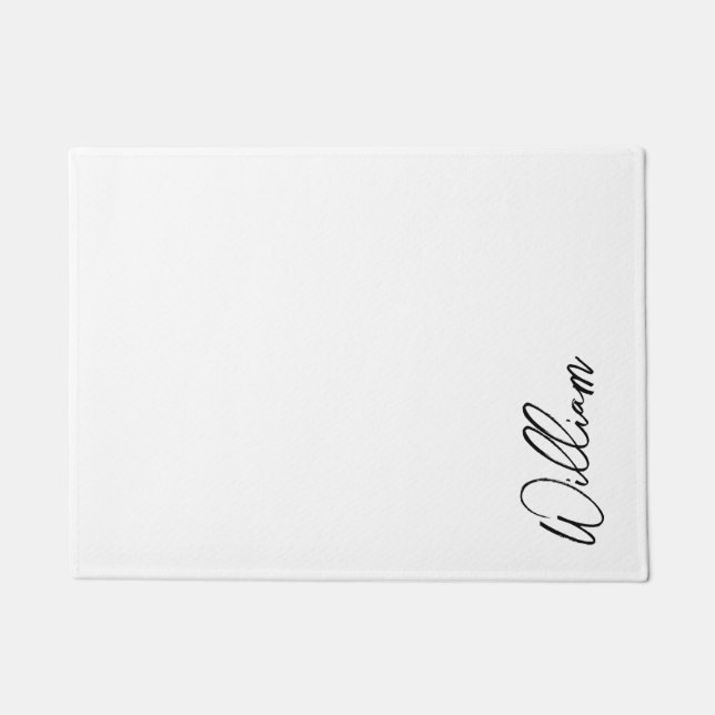 Modern Script Personalised Name Doormat (Front)