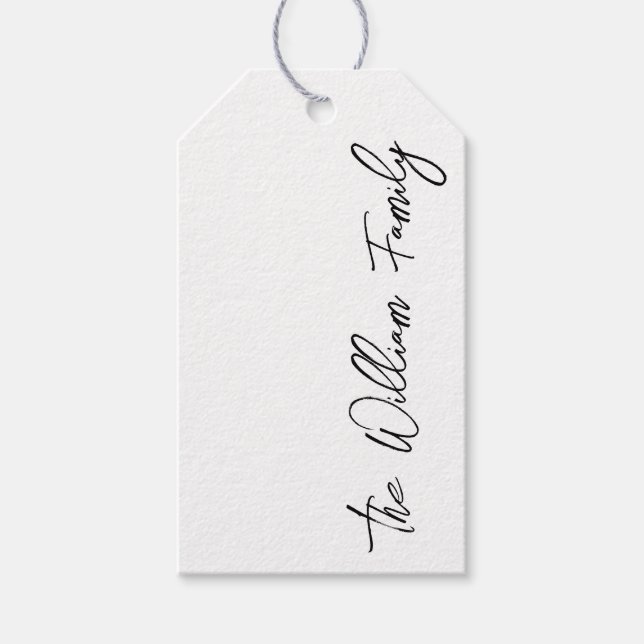 Modern Script Personalised Name Gift Tags (Front)