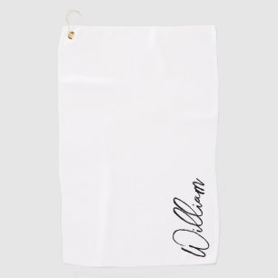 Modern Script Personalised Name Golf Towel