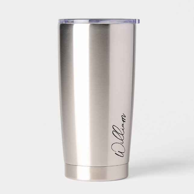 Modern Script Personalised Name Insulated Tumbler (Left)