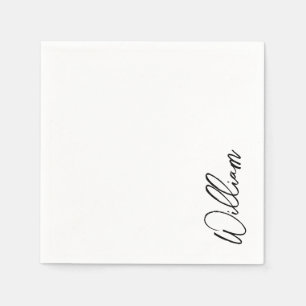 Modern Script Personalised Name Napkin